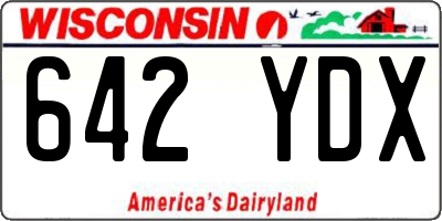 WI license plate 642YDX