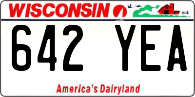 WI license plate 642YEA