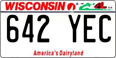 WI license plate 642YEC