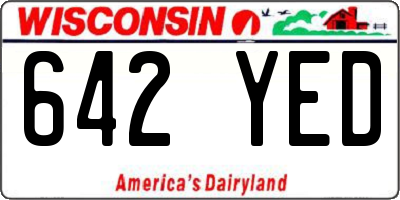 WI license plate 642YED