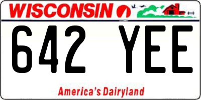 WI license plate 642YEE