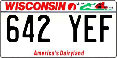 WI license plate 642YEF