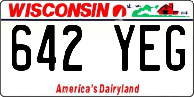 WI license plate 642YEG