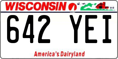 WI license plate 642YEI