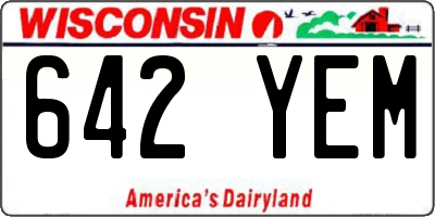 WI license plate 642YEM