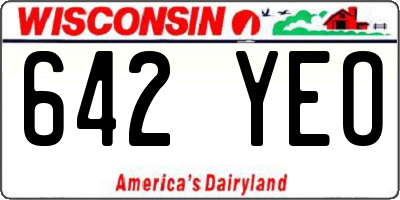 WI license plate 642YEO