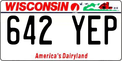 WI license plate 642YEP