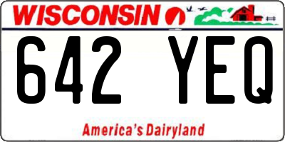 WI license plate 642YEQ