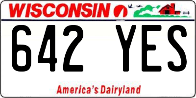 WI license plate 642YES