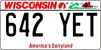 WI license plate 642YET