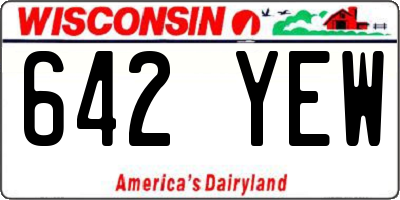 WI license plate 642YEW