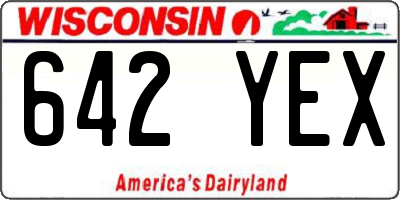 WI license plate 642YEX