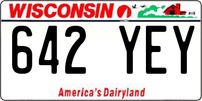 WI license plate 642YEY