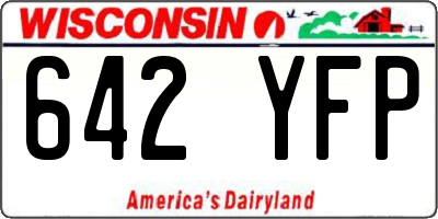 WI license plate 642YFP