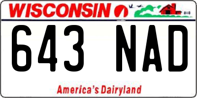 WI license plate 643NAD