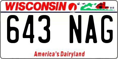 WI license plate 643NAG