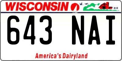 WI license plate 643NAI