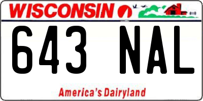 WI license plate 643NAL