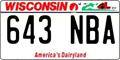 WI license plate 643NBA