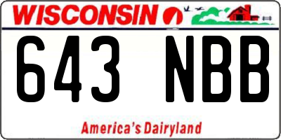 WI license plate 643NBB
