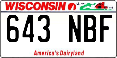 WI license plate 643NBF