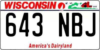 WI license plate 643NBJ