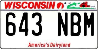 WI license plate 643NBM