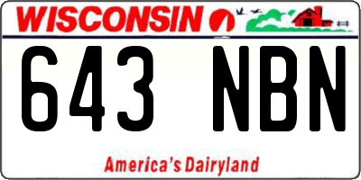 WI license plate 643NBN