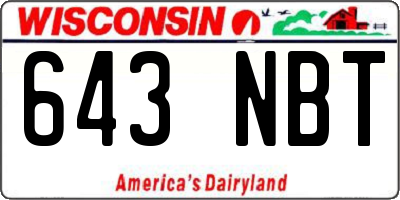 WI license plate 643NBT