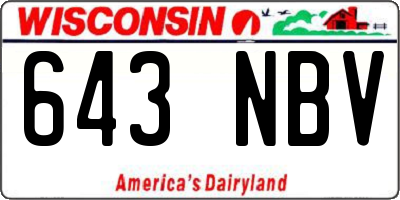 WI license plate 643NBV