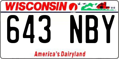 WI license plate 643NBY