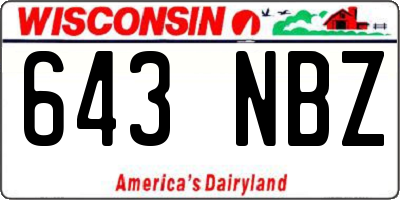 WI license plate 643NBZ