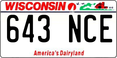 WI license plate 643NCE
