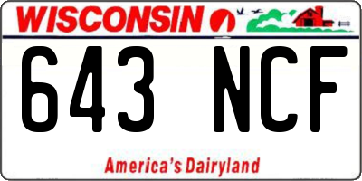 WI license plate 643NCF