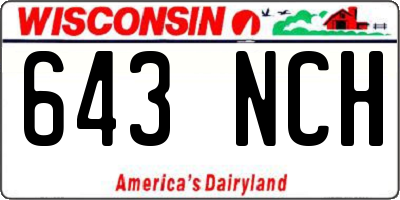 WI license plate 643NCH