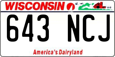 WI license plate 643NCJ