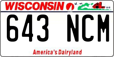 WI license plate 643NCM