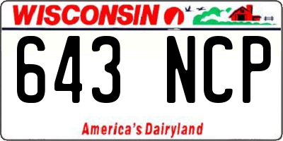 WI license plate 643NCP