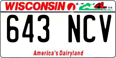 WI license plate 643NCV