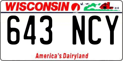 WI license plate 643NCY