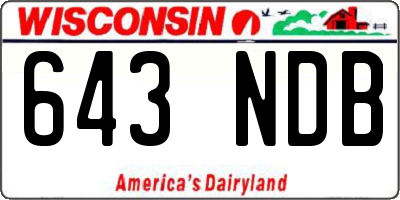 WI license plate 643NDB