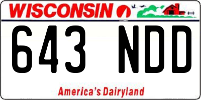 WI license plate 643NDD
