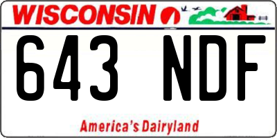 WI license plate 643NDF