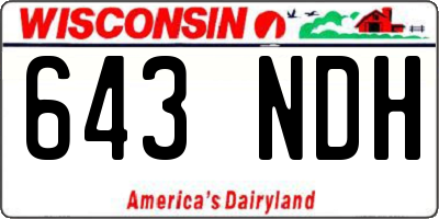 WI license plate 643NDH