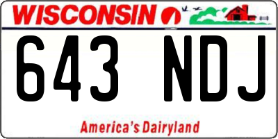 WI license plate 643NDJ