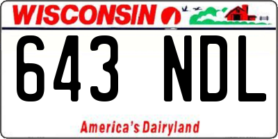 WI license plate 643NDL