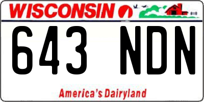 WI license plate 643NDN