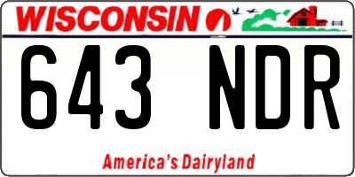 WI license plate 643NDR