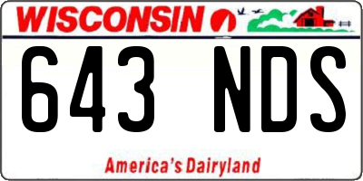 WI license plate 643NDS