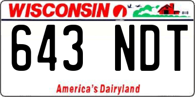 WI license plate 643NDT